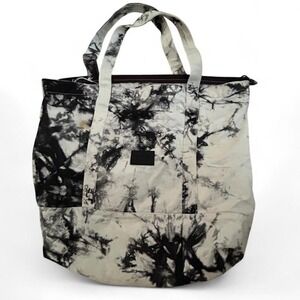 Pink Black and white‎ tie-dye tote bag